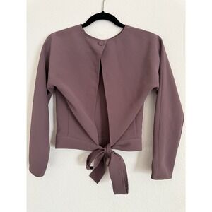 Aritzia Wilfred Open Back Women's Top Blouse With Tie And Snap Back Size S